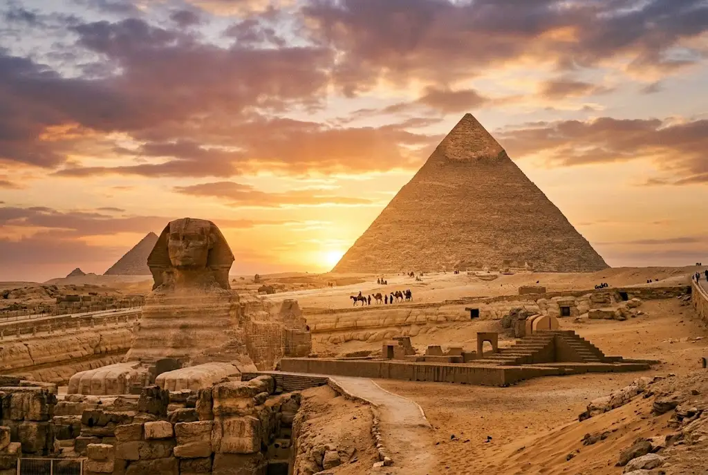 Great Pyramid of Giza and Sphinx during a vacation in Egypt