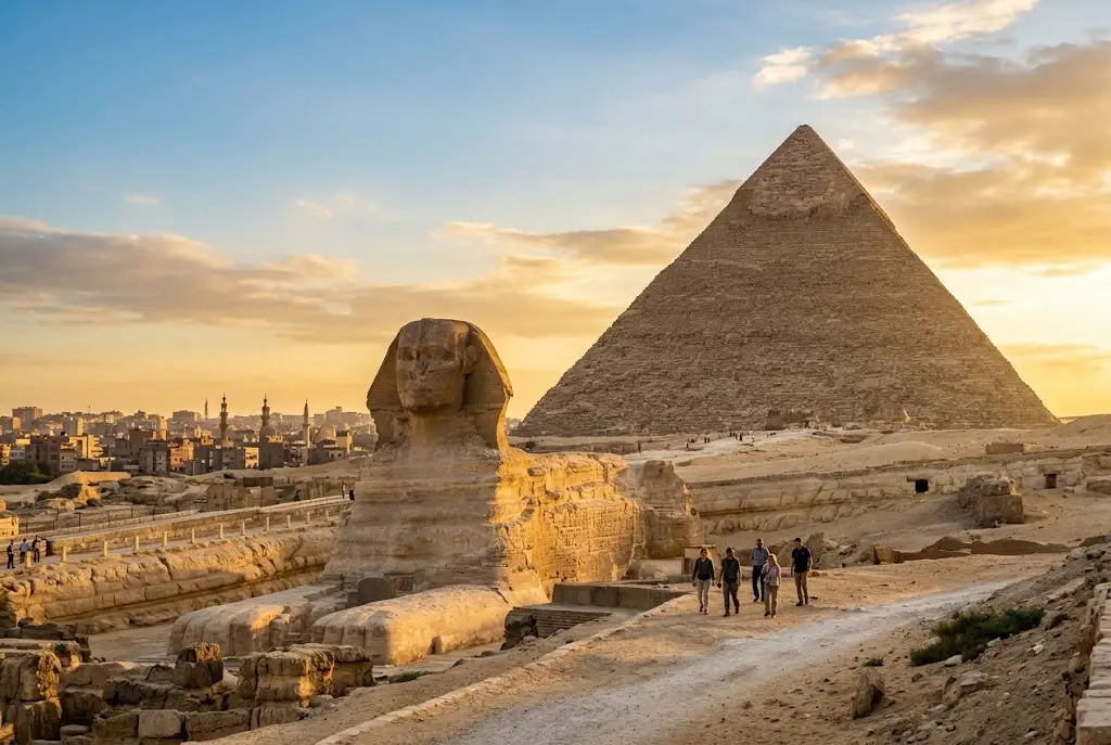 Great Pyramid of Giza and Sphinx during Egypt travel