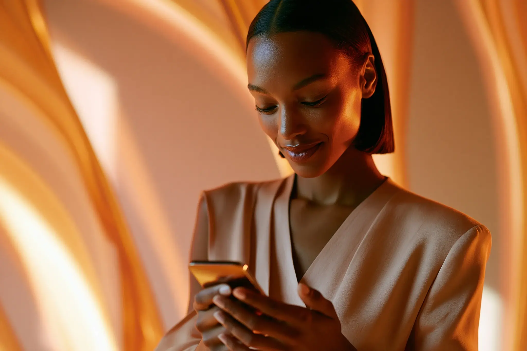 Couple connecting through an international video chat