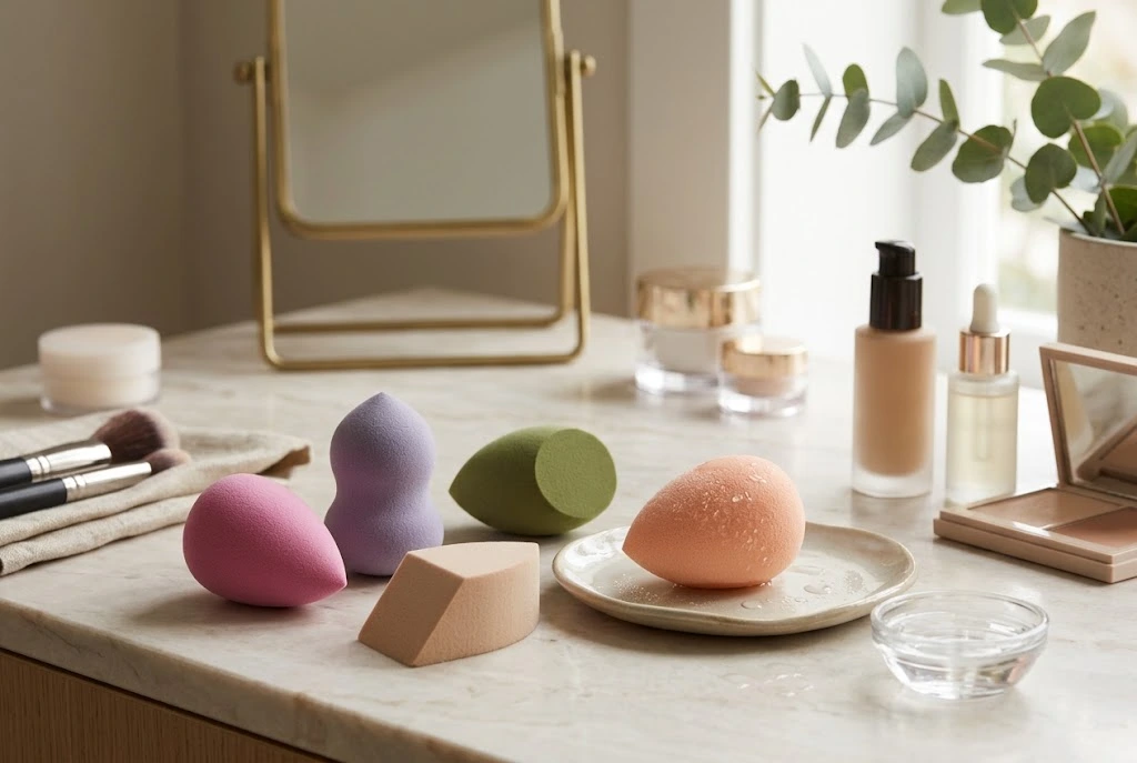 Beauty blender and makeup sponge for foundation and cosmetic application