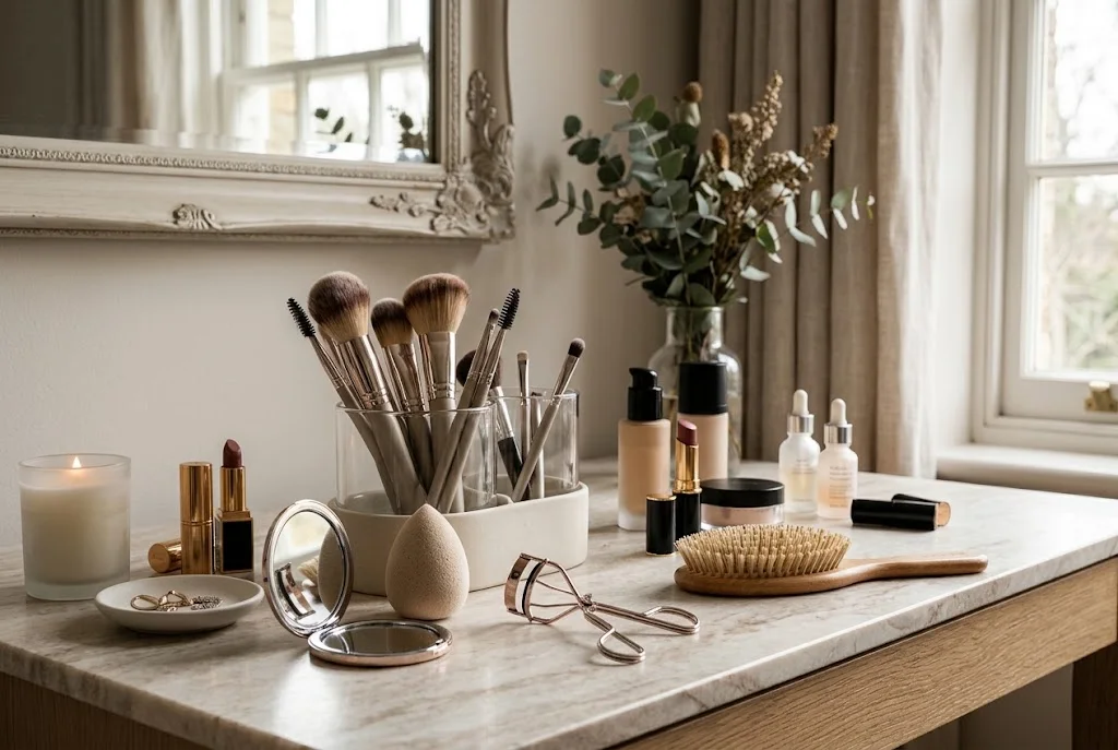 Beauty tools including makeup brushes, beauty sponge and beauty accessories